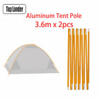 (2pcs/pair) Camping Tent Pole Aluminum Replacement Fittings 3.6m 4m 4.4m Outdoor Tent Rod Camping Repair Accessories