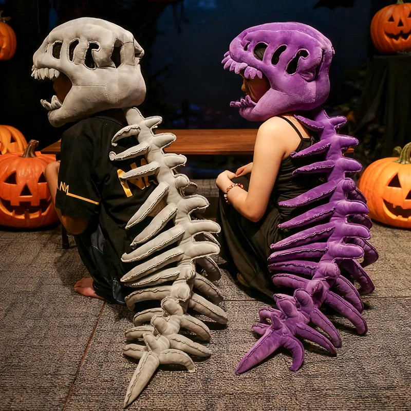 Dinosaur Skeleton Headgear Pillow - 4 Colors, Ideal for Party Cosplay Costume and Sofa Lounging Dino Pillows