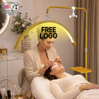 Free LOGO Rotatable Lashes Lamps Half Moon Light Led Moon Lamp Photography Fill Light for Lashes Extension Beauty Floor Lamps