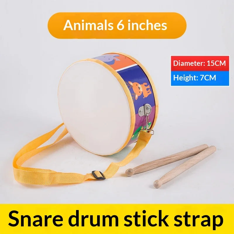 Wooden Percussion Drum Toy Set for Toddlers - with Carry Strap, Develop Rhythm Sense, Safe and Educational Music Aids