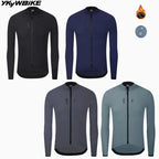 YKYWBIKE Men's 10-20°C  Cycling Jacket Waterproof Windproof Bicycle Windbreaker Warmth Fleece Road Bike Jacket Cycling Clothing