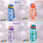 600ml Dinosaur Water Bottle For Kids Water Sippy Cup With Silicone Straw Leakproof Plastic Water Bottles Summer Kids Water Cup