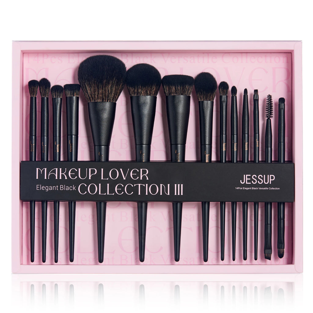 Jessup Makeup Brushes 10-14pc Makeup Brush set Synthetic Foundation Brush Powder Contour Eyeshadow Liner Blending Highlight T329