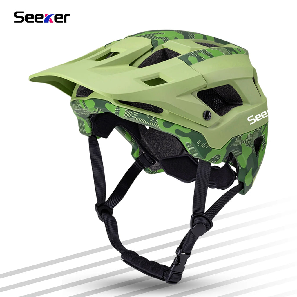Seeker camouflage mountain bike helmet lightweight breathable road bike riding helmet bicycle outdoor riding protective equipmen