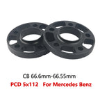 12/15/20mm Wheel Spacer Adapter PCD 5x112 CB 66.6mm-66.55mm 5-Lug Suit For Benz Car 2Pieces/set Aluminium 6061-T6
