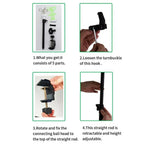 IV pole table clamp telescopic drip bag stand with storage bag, black