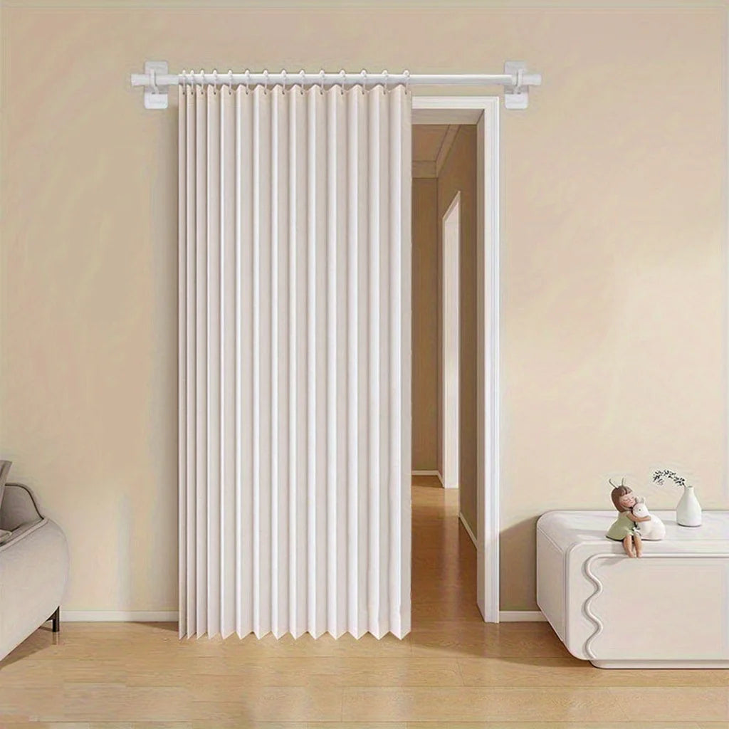 Room Divider Curtain for Kitchen and Balcony, Folding Privacy Panel with Soft Drape and Modern Home Style