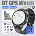 2026New GPS Global Maps Smart Watch Men 4GB Storage TWS Music &Video Player HD Display Voice Call Sport Swim Waterproof Bracelet
