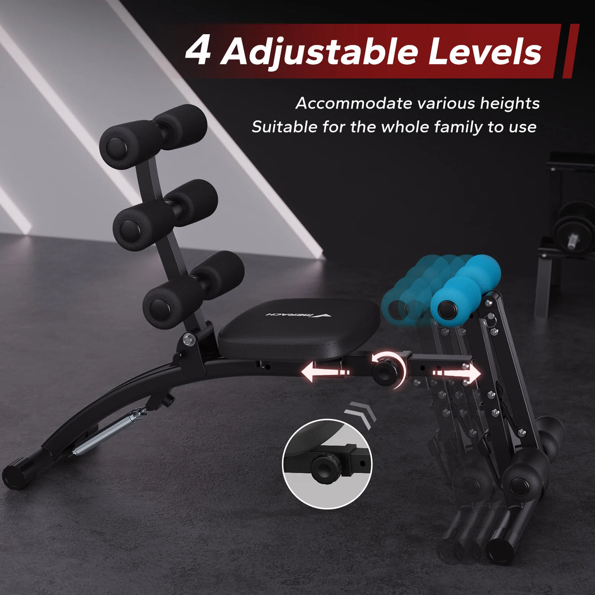 MERACH Adjustable Ab Trainer Bench Sit Up Machine for Home Gym Abdominal Workout