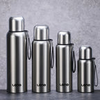 316 Stainless Steel Vacuum Insulated Water Bottle with Tea Infuser, Double Lid, 500-1500ml