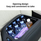 SEAMETAL Large Capacity Car Seat Organizer Universal Portable Storage Bag Zipper Side Opening Design Wear-Resistant Pu Leather