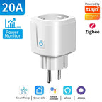 TNCE Tuya Wifi/Zigbee3.0 Smart Socket EU Plug 16/20A Power Monitor Remote Control Smart Life APP Remote Control Alexa