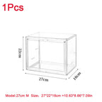 Clear Acrylic Display Storage Box Organizer Dustproof for Figures Toys Handbags, 1pc/3pc 27-60cm