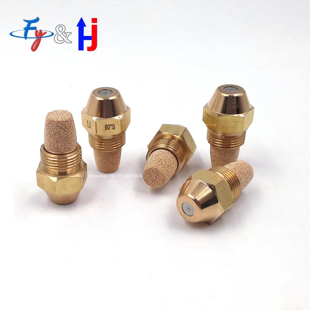 Brass Fuel Oil Nozzle, Solid Spray, Diesel Burner Injection, Combustion Jet, Boiler Heater, 0.3-6.0 USgal/H, 60 Degree 9/16"