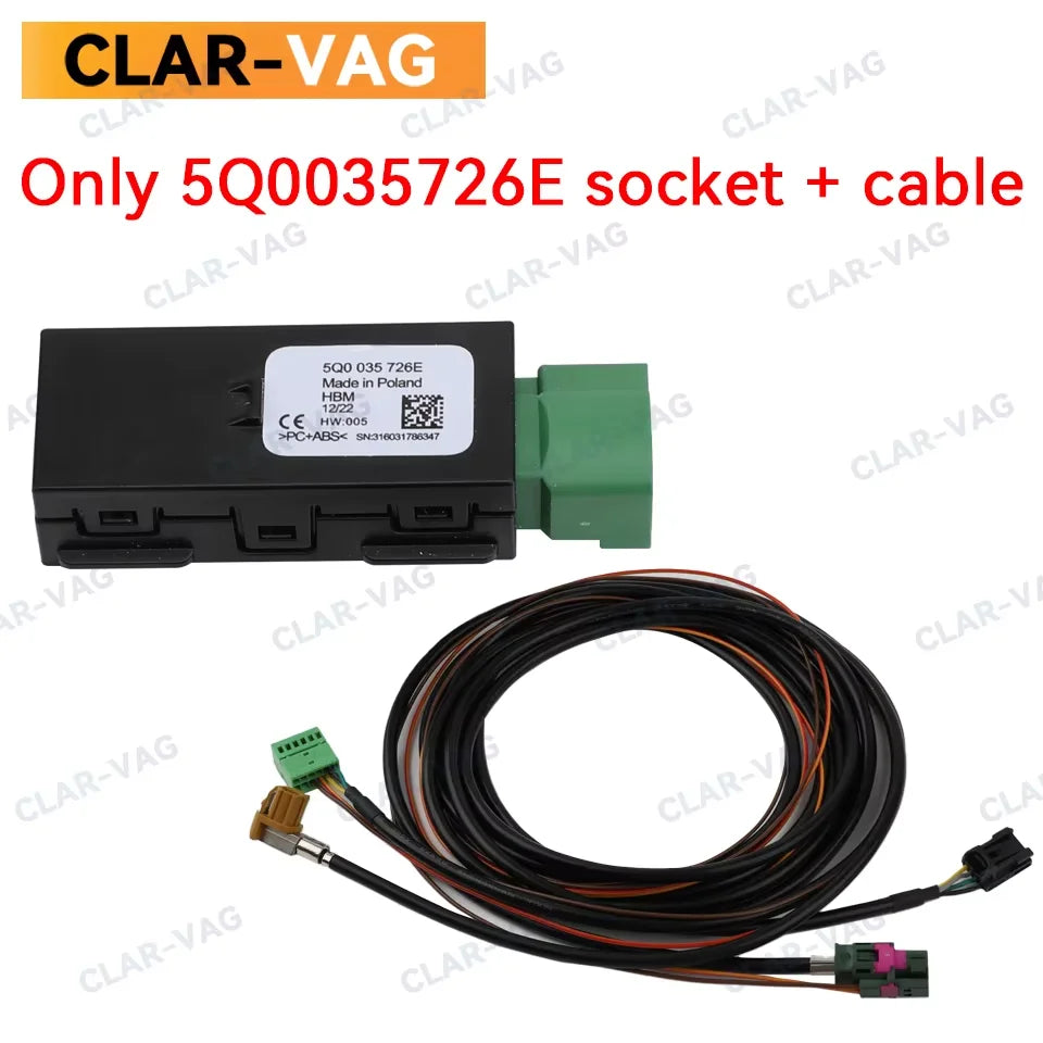 5G0035222E MIB2 USB CarPlay Media AUX Socket Switch Install Plug Button Harness For VW Golf 7 MK7 5Q0035726E 5Q0035222E