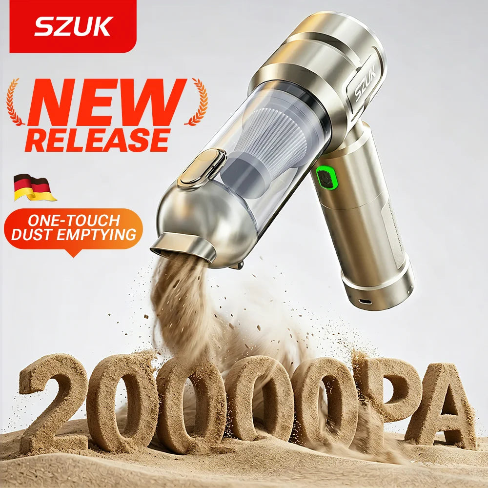 SZUK New Portable Car Vacuum Cleaner Mini blower Multi Handheld Cleaning Machine with LED Light Powerful Wireless Vacuum Cleaner
