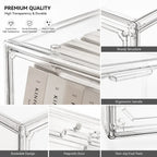 Transparent Storage Box Organizer Bookshelf Album CD Desktop Dustproof Display Cabinet Book Storage Box Magazine Organizer
