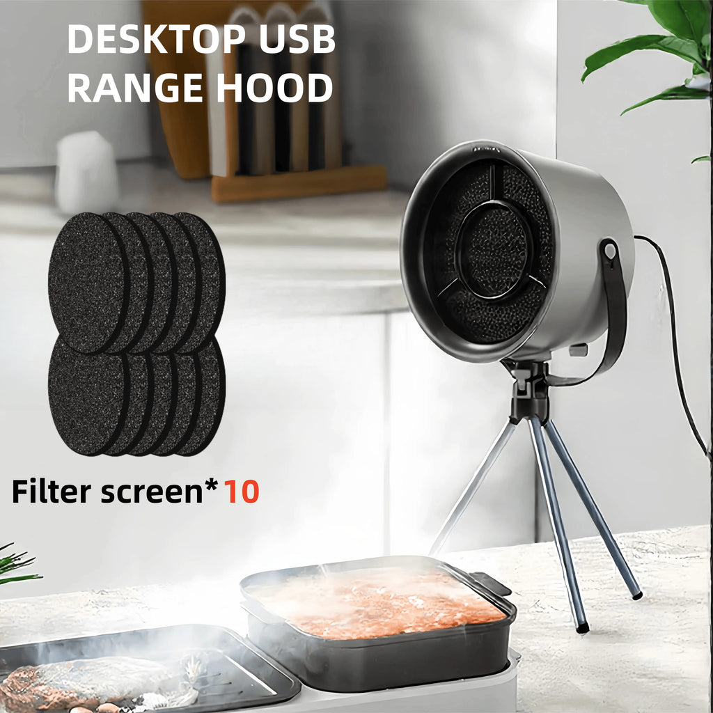 New USB Desktop Range Hoods Portable USB Powered Exhaust Fan Small Kitchen Hood Extractor Barbecue Large Suction Cooker Hood