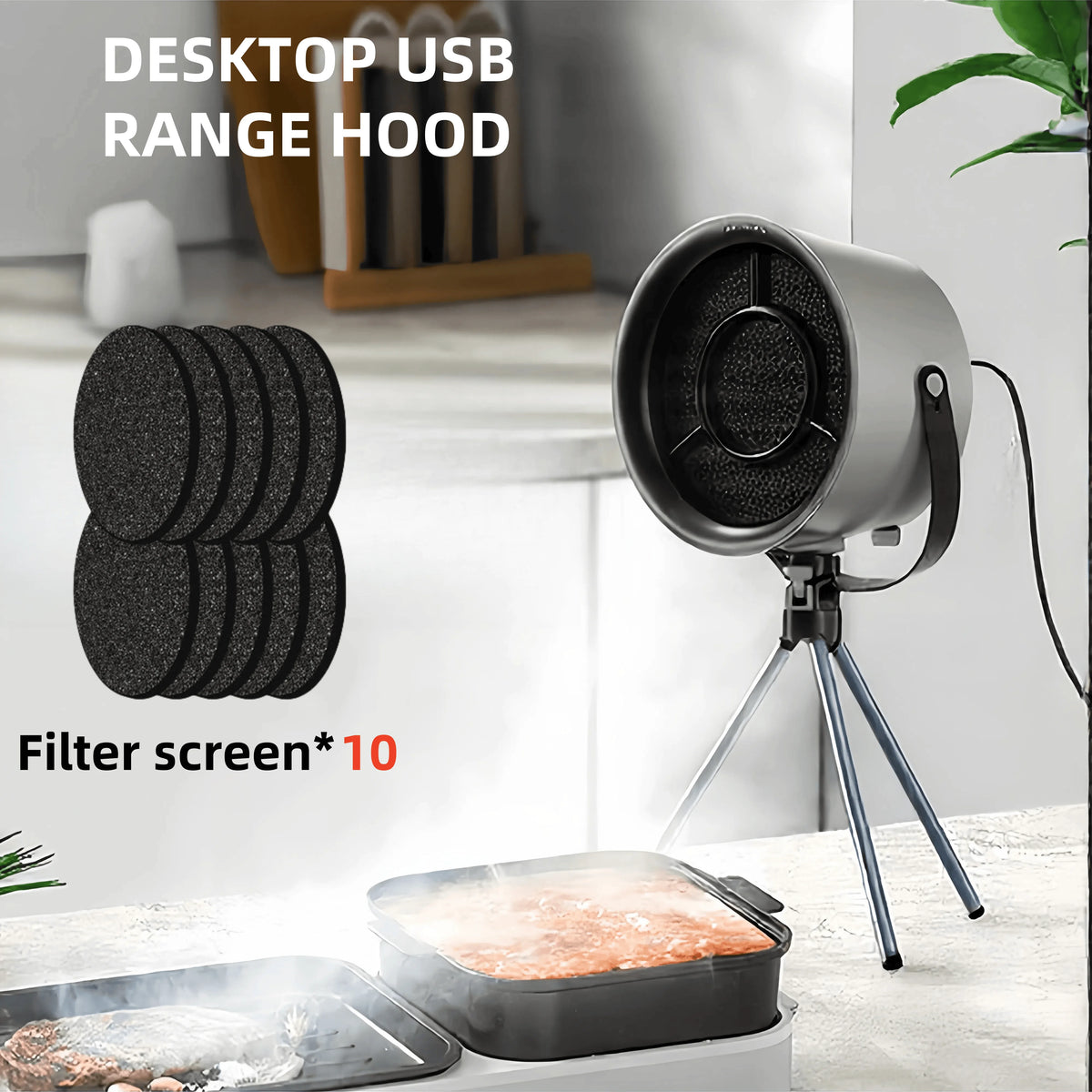New USB Desktop Range Hoods Portable USB Powered Exhaust Fan Small Kitchen Hood Extractor Barbecue Large Suction Cooker Hood