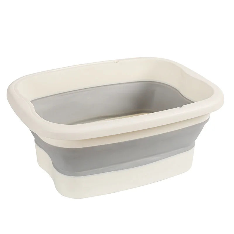Foldable Footbath Massage Bucket With Lid  Easy To Store Portable Foot Bath Tray Collapsible Foot Soak Bucket for Relaxing