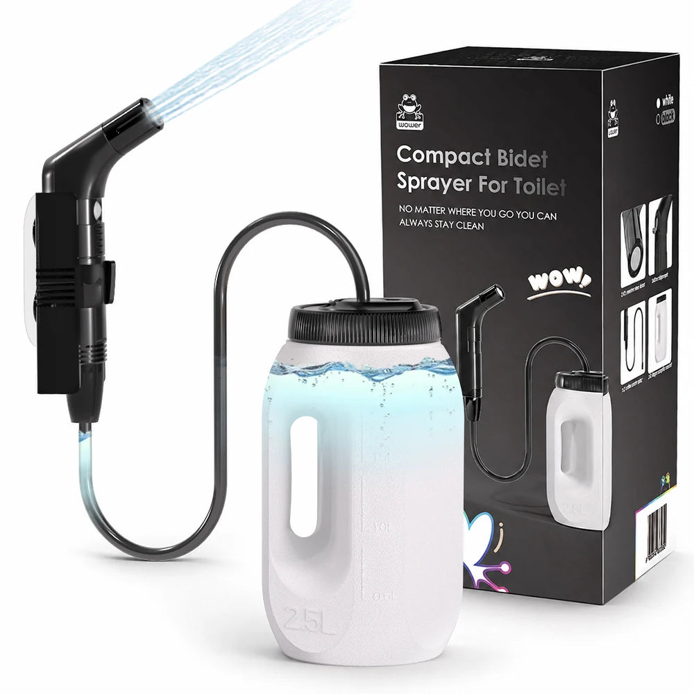2.5L Portable Electric Bidet Rechargeable Shataf Hand Bidet Butt Sprayer for Personal Hygiene Cleaning Travel Camping Bidet