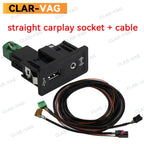 5G0035222E MIB2 USB CarPlay Media AUX Socket Switch Install Plug Button Harness For VW Golf 7 MK7 5Q0035726E 5Q0035222E