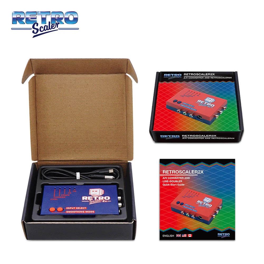 RetroScaler2x A/V to HDMI® Converter and Line-doubler For Retro Game Consoles PS2 N64 NES Dreamcast Saturn MD1 MD2