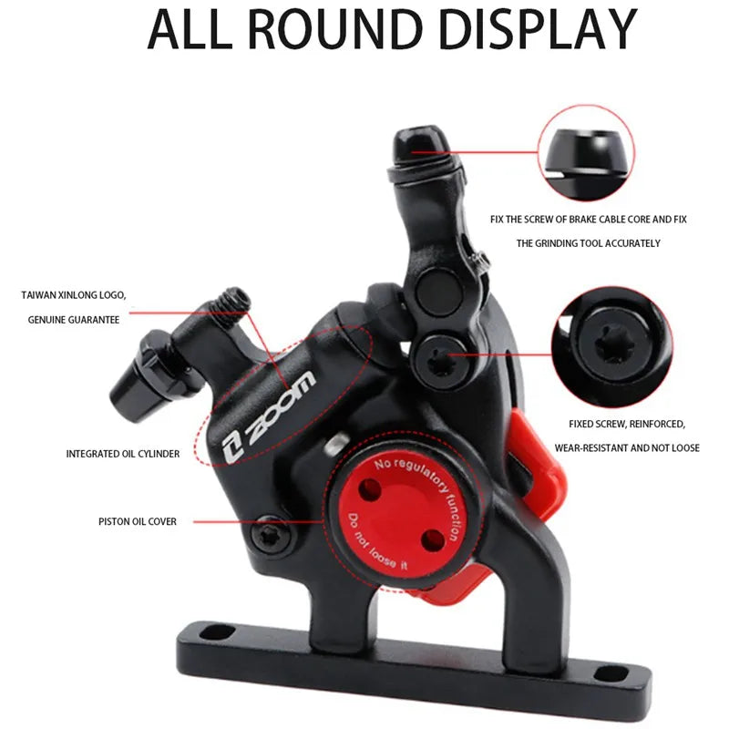 ZOOM Bicycle Hydraulic Brake R200 Road Bike Disc Brake Caliper Ultralight Double Piston PM Brakes Caliper for Shimano SRAM
