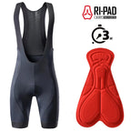 RION Men's Cycling Bib Shorts with Dolomiti Pad, Blue/Grey, Sizes S-XXL