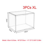 Clear Acrylic Display Storage Box Organizer Dustproof for Figures Toys Handbags, 1pc/3pc 27-60cm