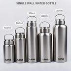 1pc Large Capacity Stainless Steel Sport Water Bottle Single-layer Rugged Water Cup Metal Flask Drinkware Camping Sports Gym