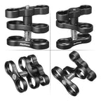1'' Aluminum Ball Clamp Mount for Underwater Diving Light Arms Tray System, Photography Diving Camera, 360° Clip Adapter Bracket