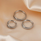 Right Grand Implant Grade Titanium Hinged Seamless Earrings Clicker Hoop Ring for Cartilage Helix Rook Septum Daith Tragus Conch