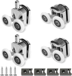 23mm Shower Door Rollers Zinc Alloy Shower Door Wheels Curved Shower Rollers with Anti-Collision Block Bathroom Door Accessories