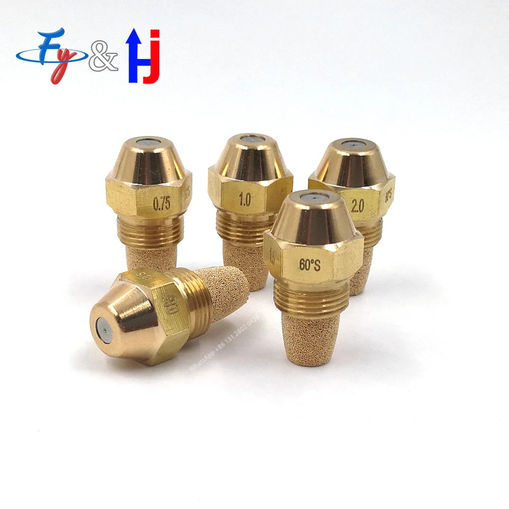 Brass Fuel Oil Nozzle, Solid Spray, Diesel Burner Injection, Combustion Jet, Boiler Heater, 0.3-6.0 USgal/H, 60 Degree 9/16"