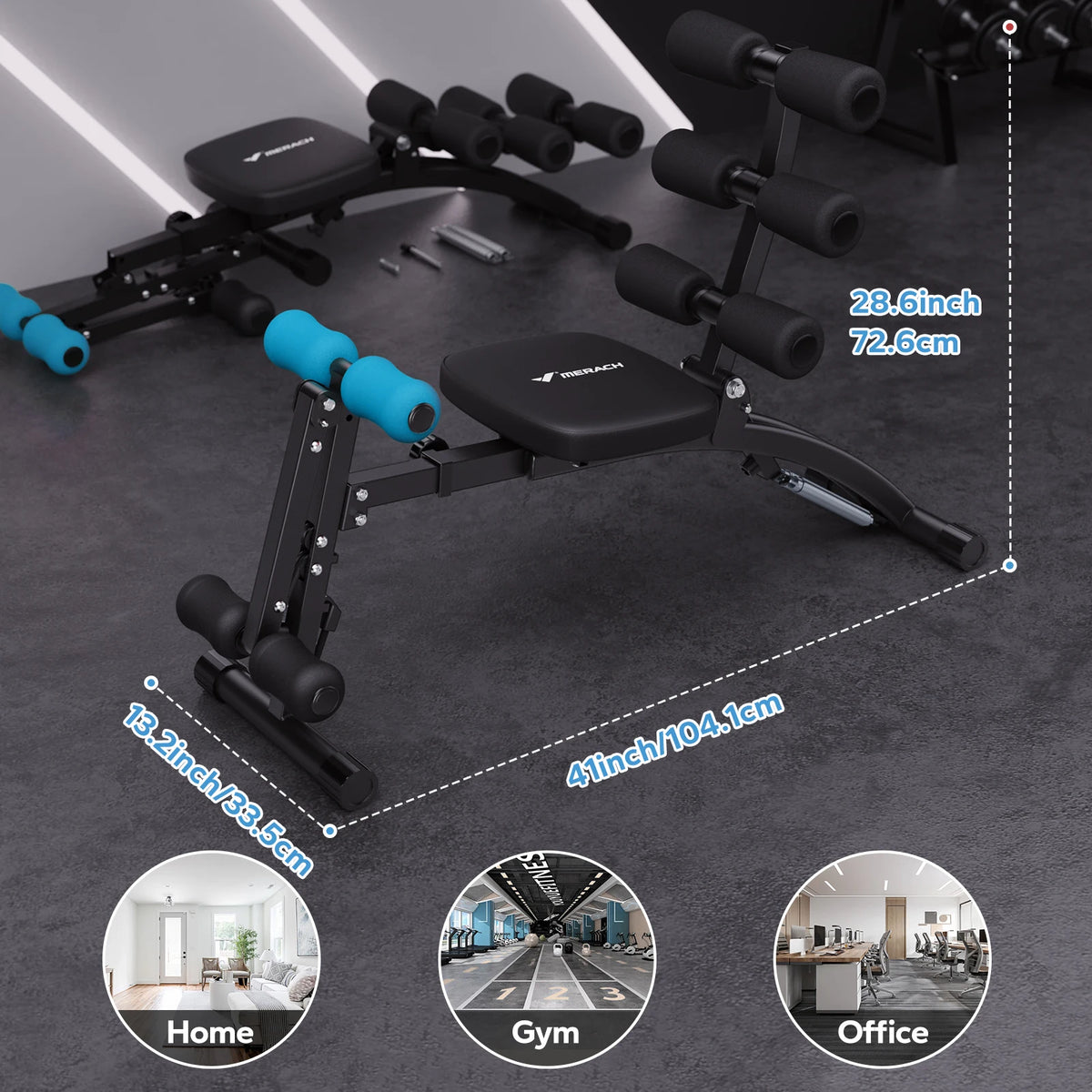 MERACH Adjustable Ab Trainer Bench Sit Up Machine for Home Gym Abdominal Workout