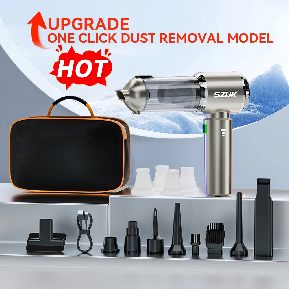 SZUK 985000Pa Car Vacuum Cleaner Portable Handheld Car Cleaner Strong Suction Cleaning Machine Mini Wireless Hand Vacuum Cleaner