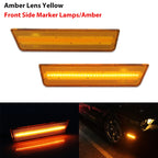 For Dodge Challenger 2008-2014 Clear & Smoked Lens LED Side Marker Lights Dual Row Amber Front Red Rear Side Fender Reflector