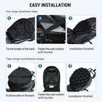 3D Motorcycle Air Seat Cushion, Pressure Relief Air Pad, Shock Absorbing Ventilation Motorcycle Air Seat Cover, Portable