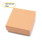 24 Pcs Cardboard Jewelry Boxes 3.54×3.54x1.18 Square Cardboard Box Paper Kraft Paper Gift Packaging Box for Christmas