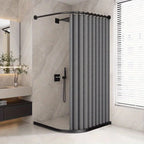 Magnetic Shower Curtain Waterproof Foldable Bathroom Divider, Beige/Gray/White/Black Sizes