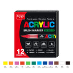 Acrylic Paint Soft Brush Markers Set, Soft Brush Tip Paint Pens and Paint Markers, Acrylic Paint Pens for Wood, Stone, Canvas