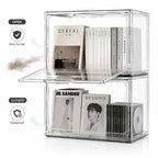 Transparent Storage Box Organizer Bookshelf Album CD Desktop Dustproof Display Cabinet Book Storage Box Magazine Organizer