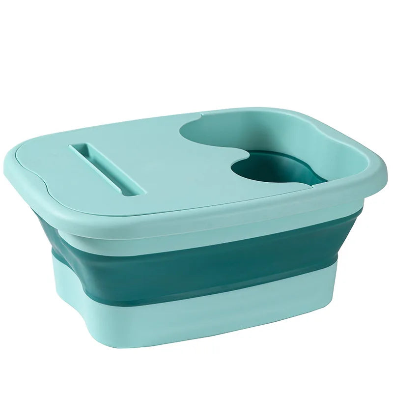 Foldable Footbath Massage Bucket With Lid  Easy To Store Portable Foot Bath Tray Collapsible Foot Soak Bucket for Relaxing