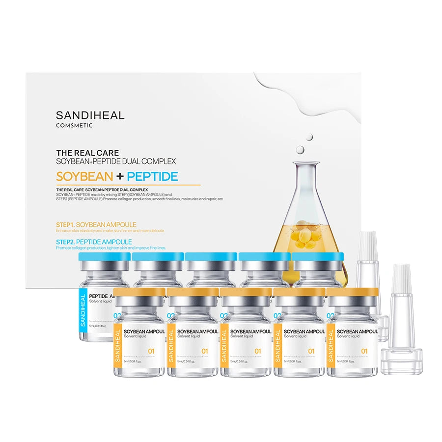 Plant Dual Effect Facial Ampoule Serum Vials Set, Cica B5/Niacinamide/Rice Bran, 10 vials