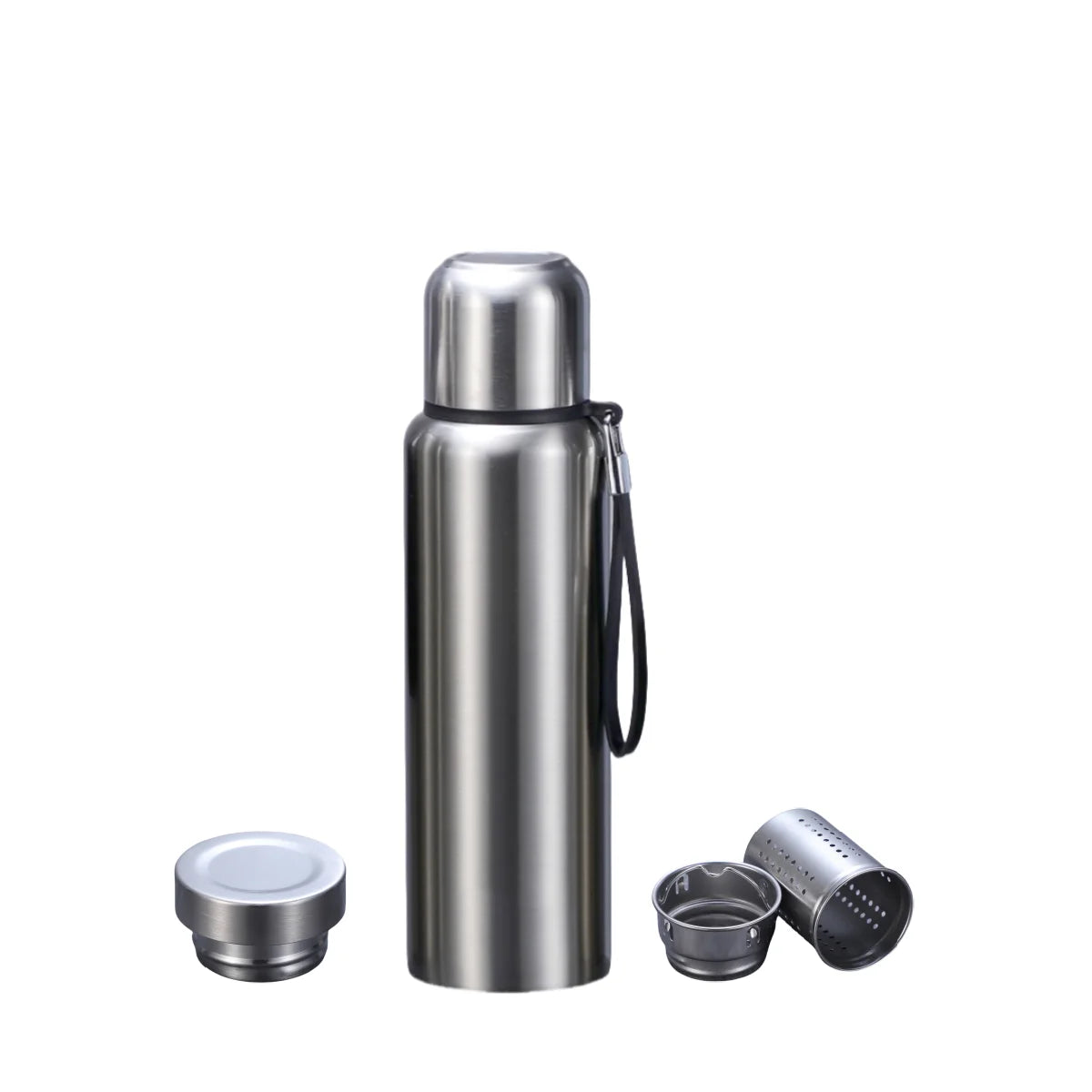 316 Stainless Steel Vacuum Insulated Water Bottle with Tea Infuser, Double Lid, 500-1500ml