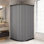 Magnetic Shower Curtain Waterproof Foldable Bathroom Divider, Beige/Gray/White/Black Sizes