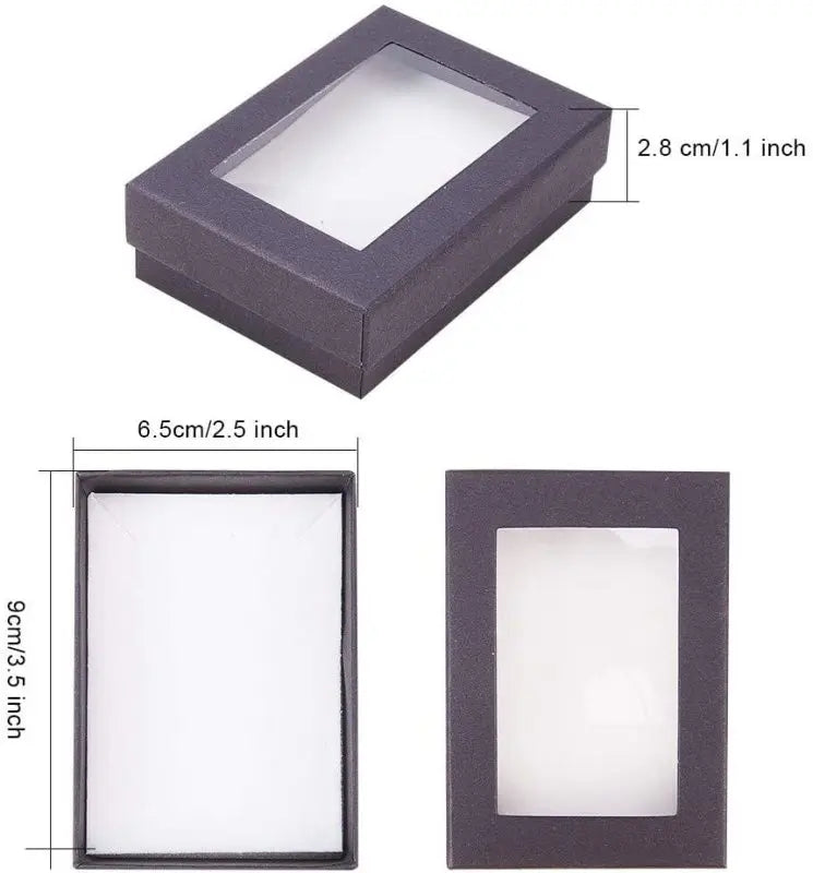24 Pcs Cardboard Jewelry Boxes 3.54×3.54x1.18 Square Cardboard Box Paper Kraft Paper Gift Packaging Box for Christmas