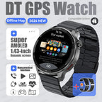 2026New GPS Global Maps Smart Watch Men 4GB Storage TWS Music &Video Player HD Display Voice Call Sport Swim Waterproof Bracelet