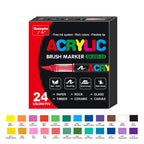 Acrylic Paint Soft Brush Markers Set, Soft Brush Tip Paint Pens and Paint Markers, Acrylic Paint Pens for Wood, Stone, Canvas